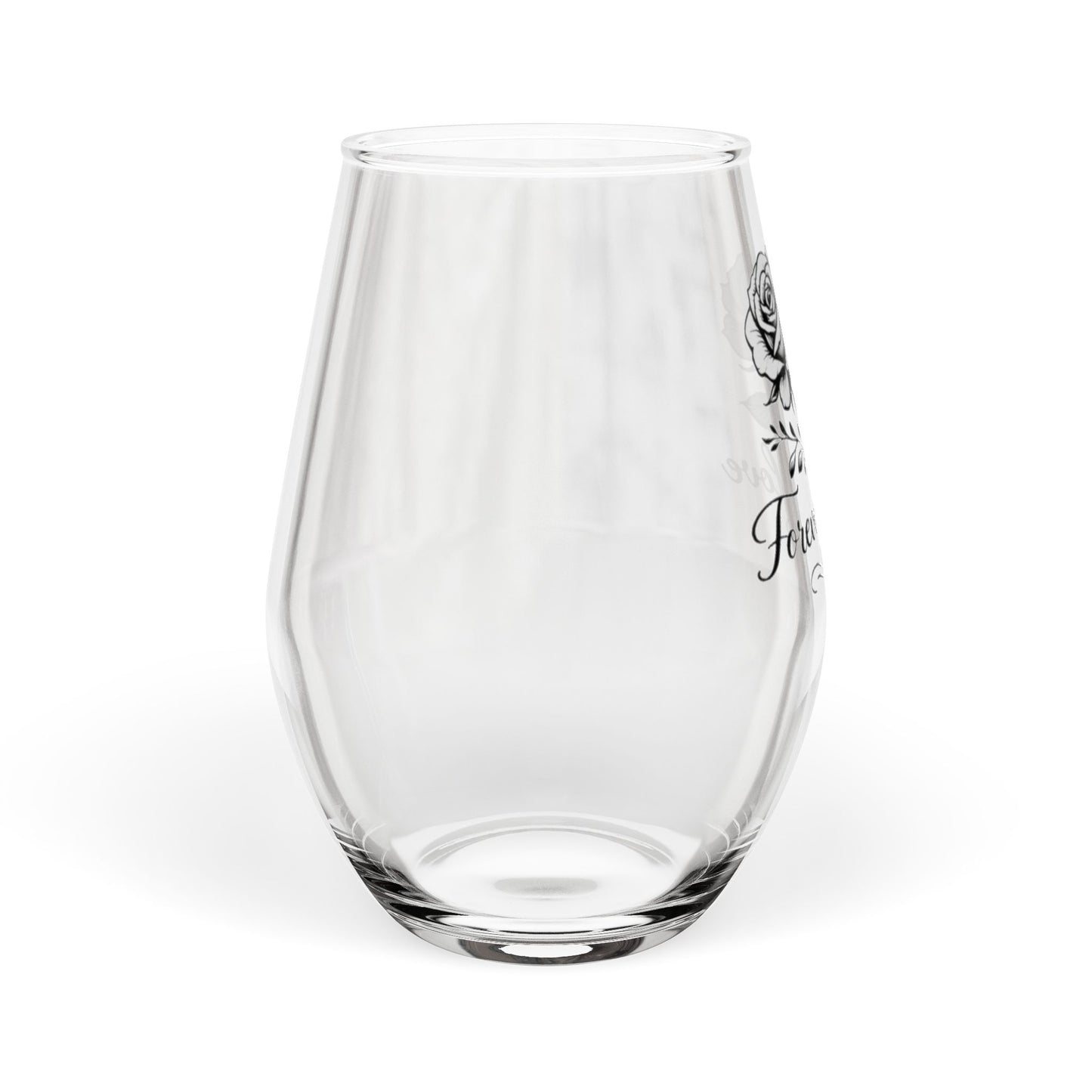 Forever My Love Stemless Wine Glass | Romantic Gift for Her