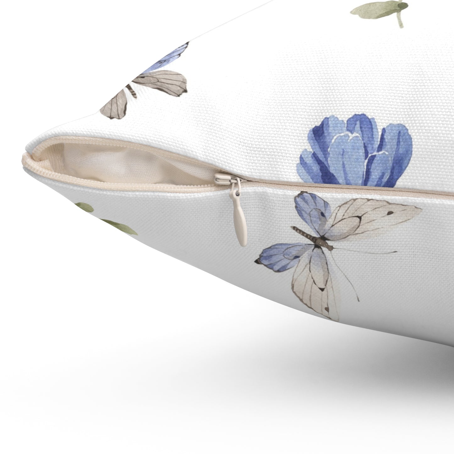 Butterfly Garden Square Pillow Home Decor | Floral Accent Throw Cushion