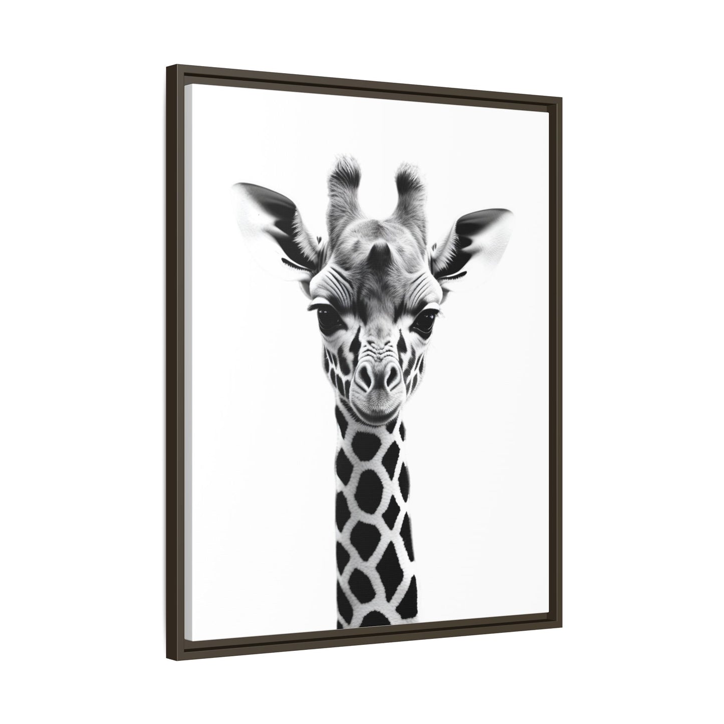 Baby Giraffe Wall Art Black & White Wildlife Photography Print, Cute Giraffe Lover Gift