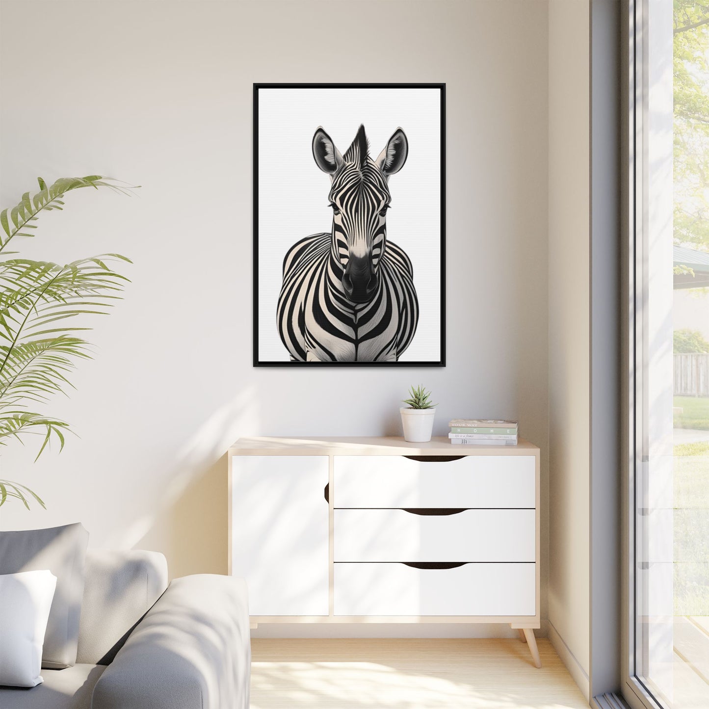 Striking Zebra Wall Art Black & White Wildlife Photography Print, Safari Animal Home Decor, Zebra Lover Nursery Room Gift