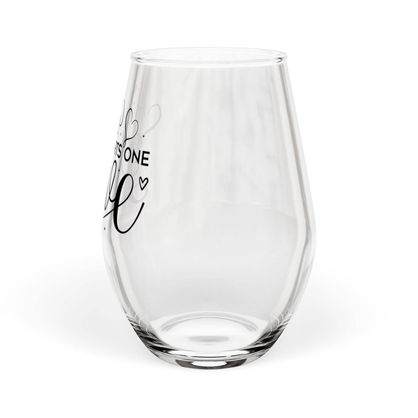 Two Hearts One Love Stemless Wine Glass – Romantic Valentine’s Gift