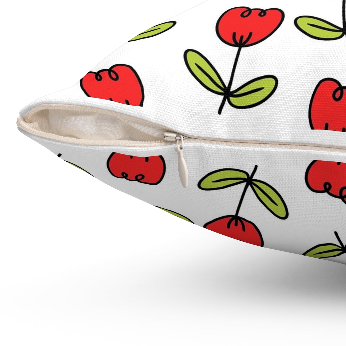 Spring Red Tulips Indoor Pillow | Floral Decorative Cushion