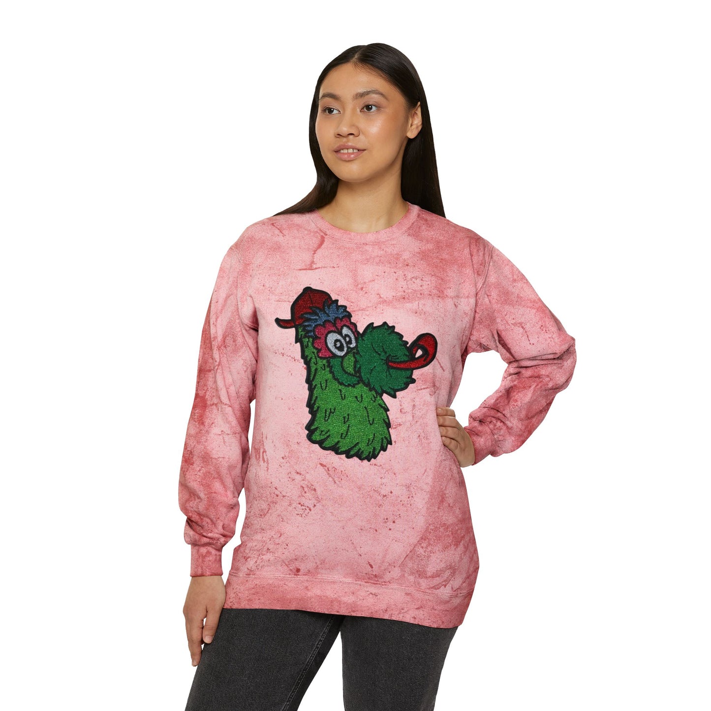 Cartoon Baseball Mascot Baseball Fan Gift |Unisex Color Blast Sweatshirt