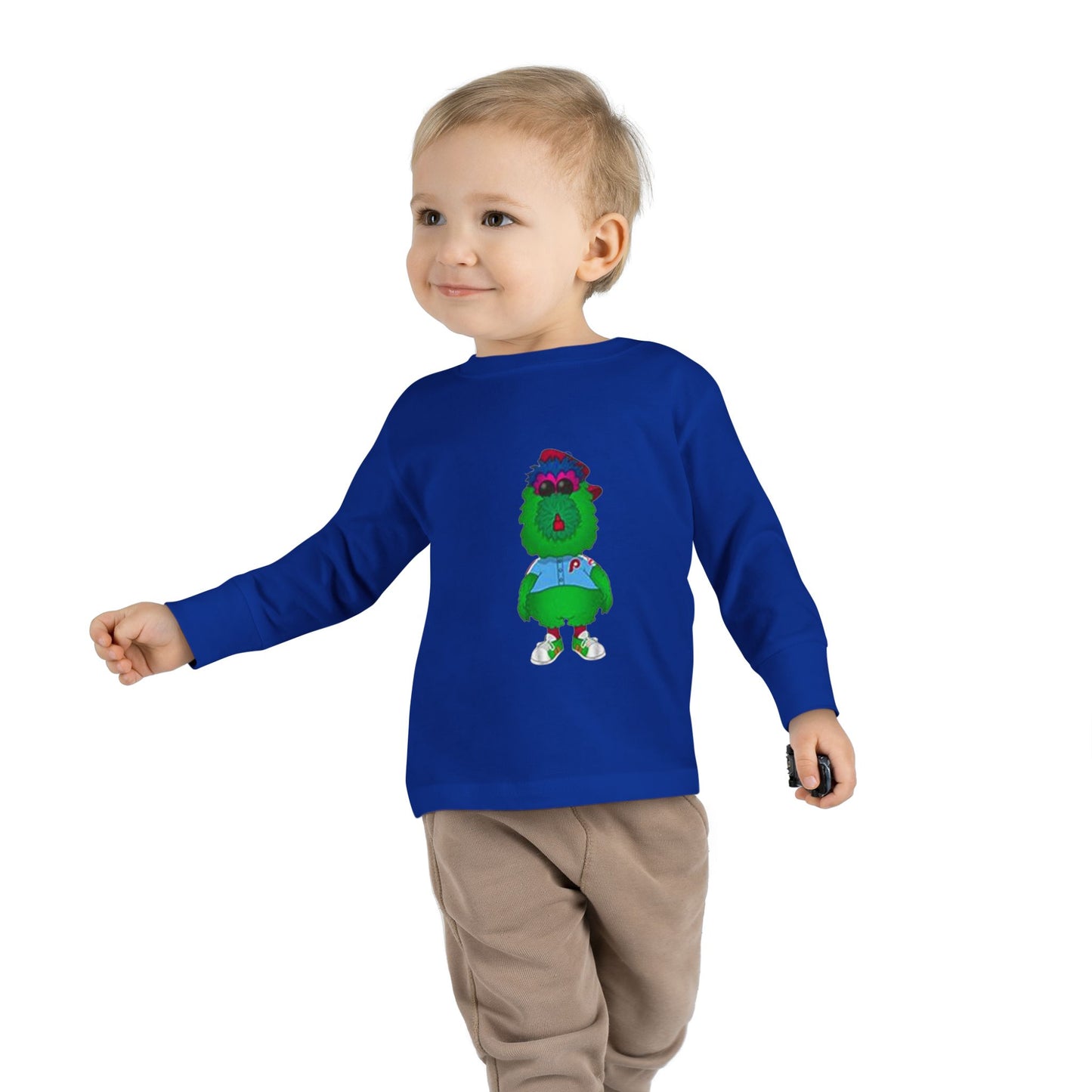 Cartoon Monster Toddler Long Sleeve Tee | Funny Baseball Fan Shirt