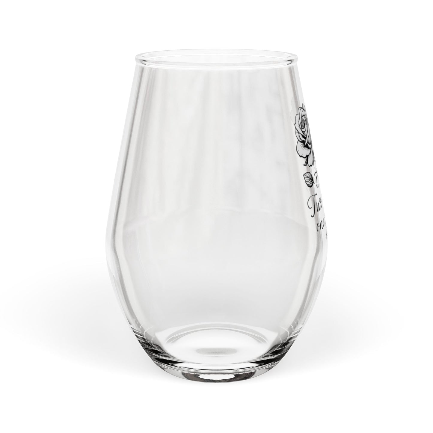 Two Hearts One Promise Stemless Wine Glass | Wedding Vow Glass
