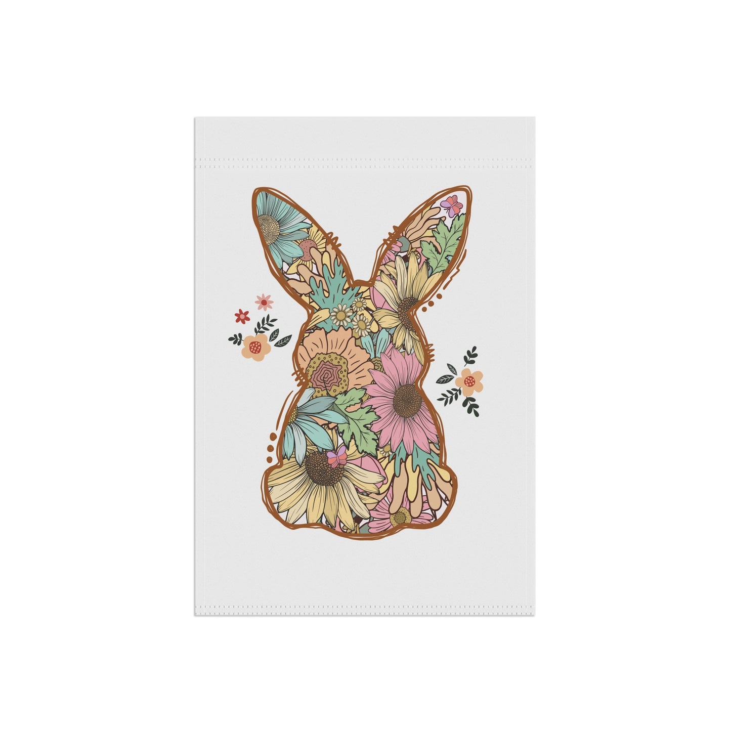Floral Bunny Garden Flag | Spring Easter Yard Flag | Boho Rabbit Outdoor Decorgn