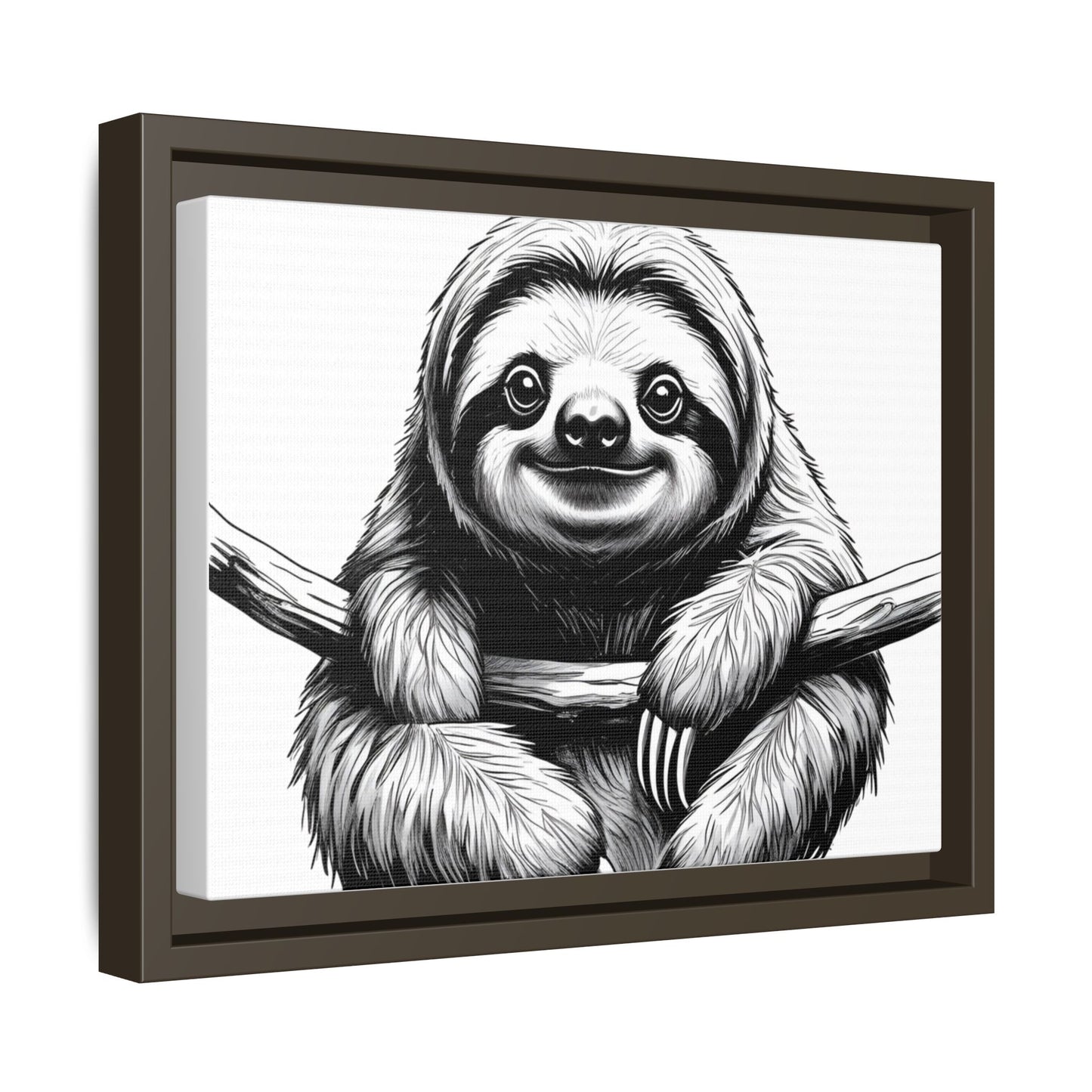 Adorable Sloth Hanging from Tree Branch Black & White Animal Wall Art, Cute Sloth Print, Jungle Theme Nursery Decor, Baby Shower Gift