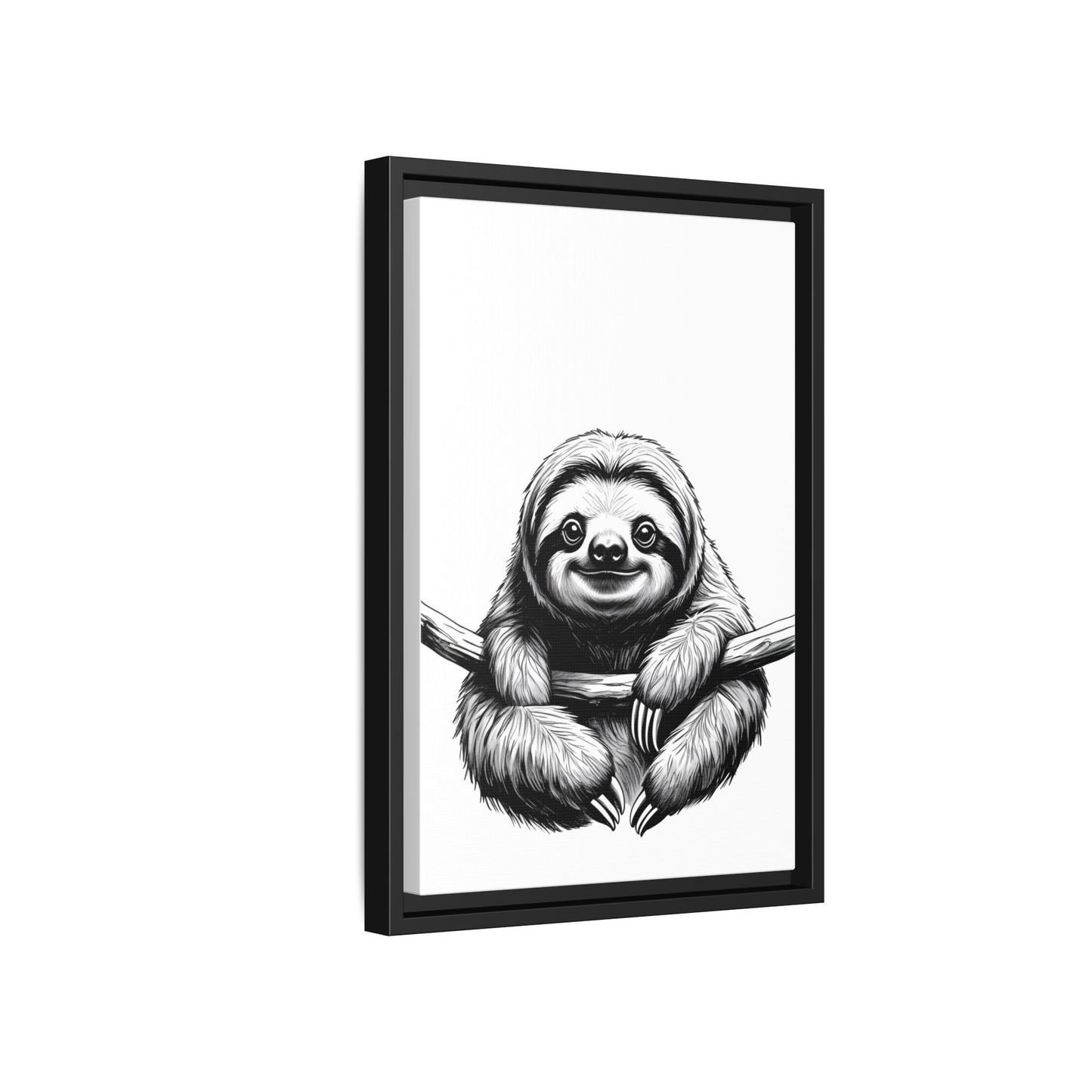 Adorable Sloth Hanging from Tree Branch Black & White Animal Wall Art, Cute Sloth Print, Jungle Theme Nursery Decor, Baby Shower Gift