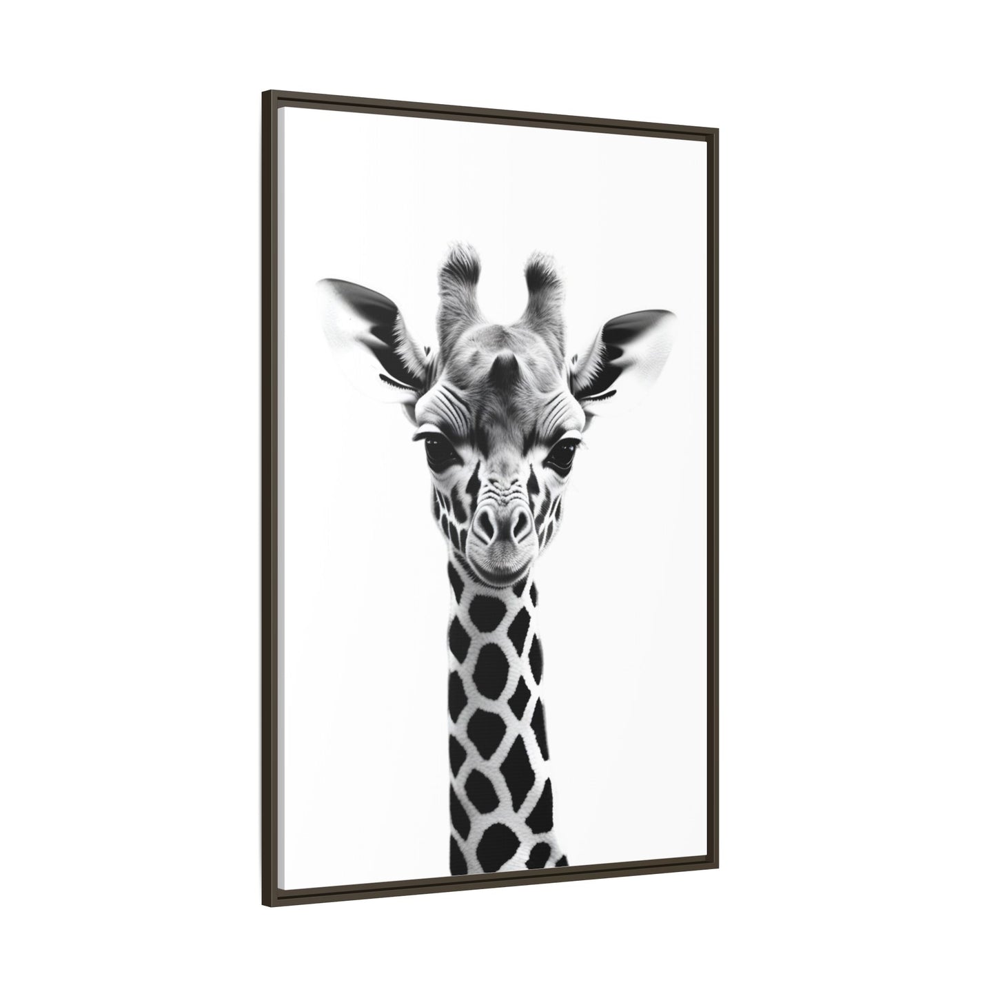 Baby Giraffe Wall Art Black & White Wildlife Photography Print, Cute Giraffe Lover Gift