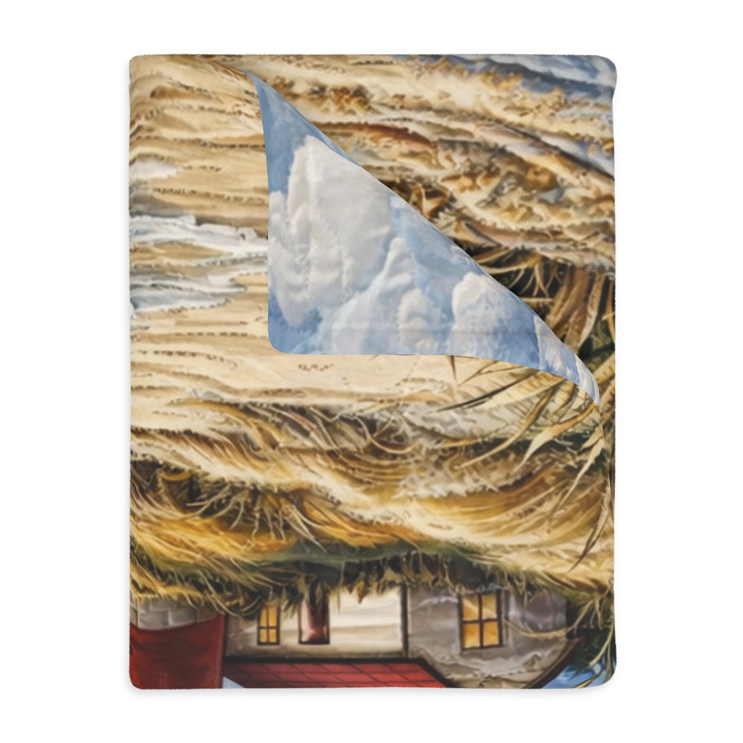 Coastal Lighthouse Blanket – Nautical Ocean Waves Throw | Beach House Bedding | Soft Plush Microfiber Blanket