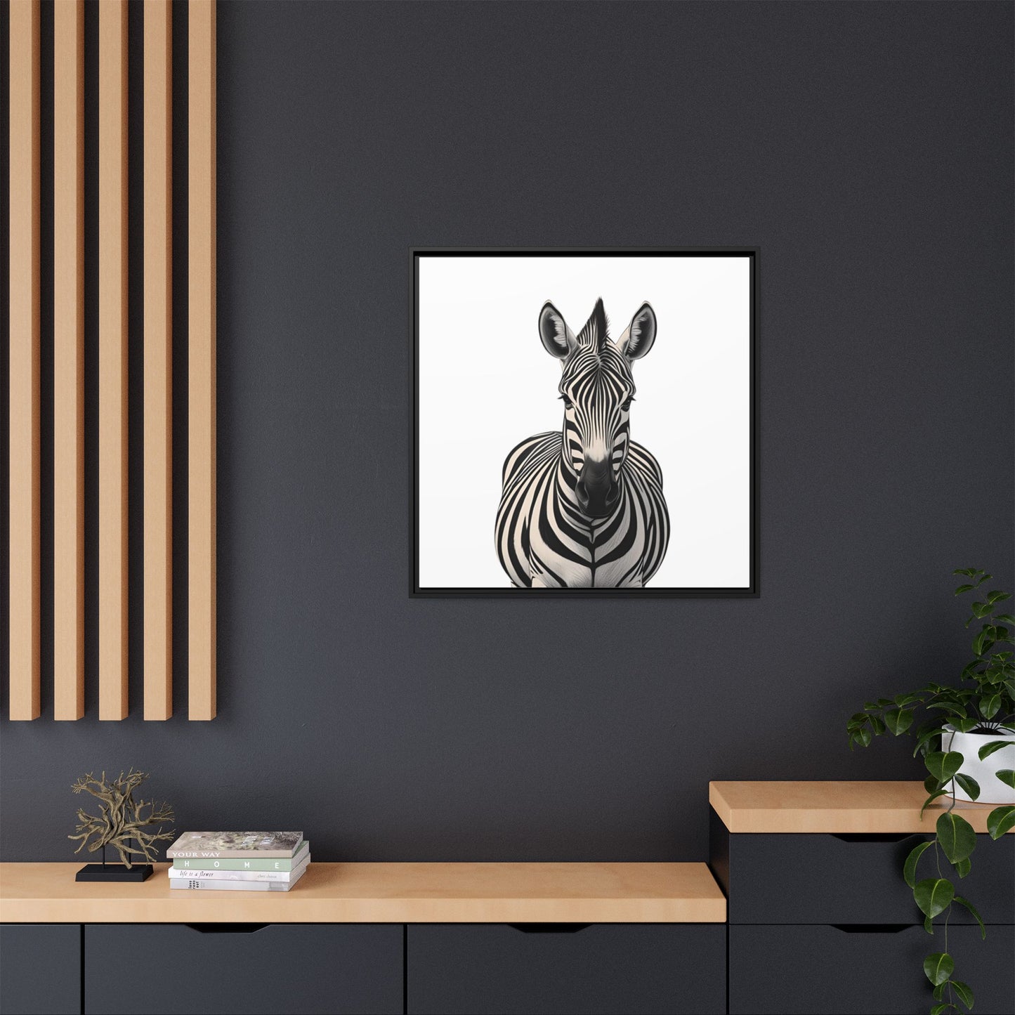 Striking Zebra Wall Art Black & White Wildlife Photography Print, Safari Animal Home Decor, Zebra Lover Nursery Room Gift