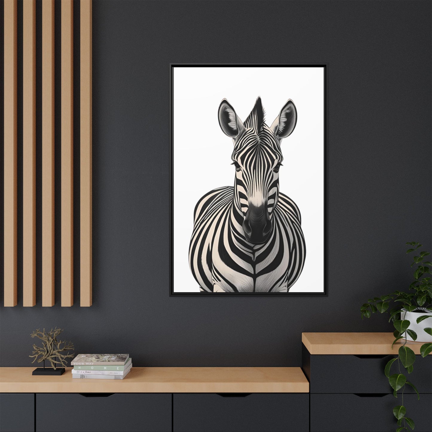 Striking Zebra Wall Art Black & White Wildlife Photography Print, Safari Animal Home Decor, Zebra Lover Nursery Room Gift