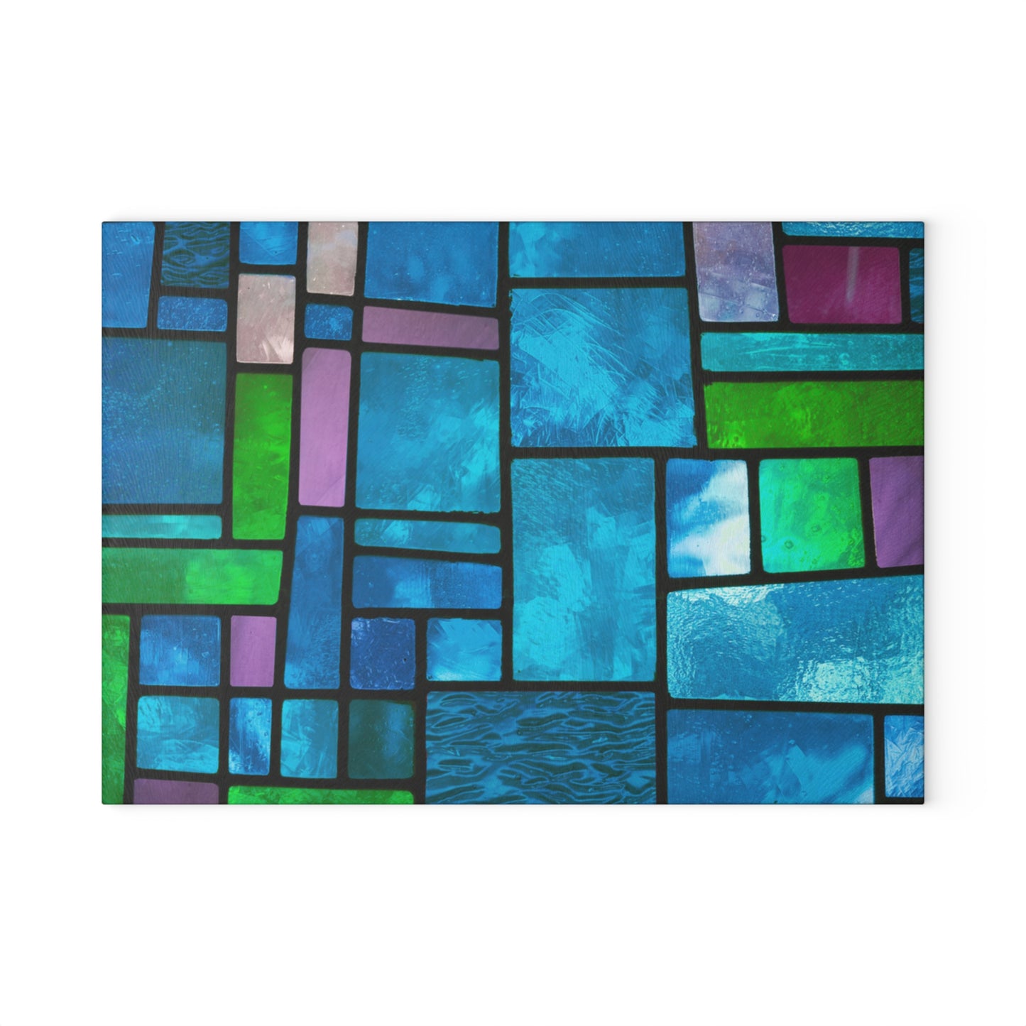 Blue Green Stained Glass Cutting Board | Mosaic Kitchen Decor
