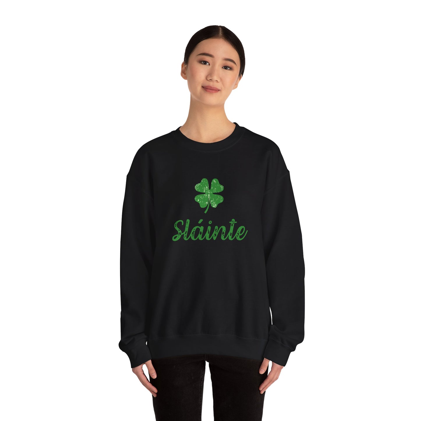 Sláinte Irish Sweatshirt – St Patrick’s Day Shamrock Crewneck – Irish Cheers Shirt – Lucky Clover St Paddy’s Day Sweatshirt