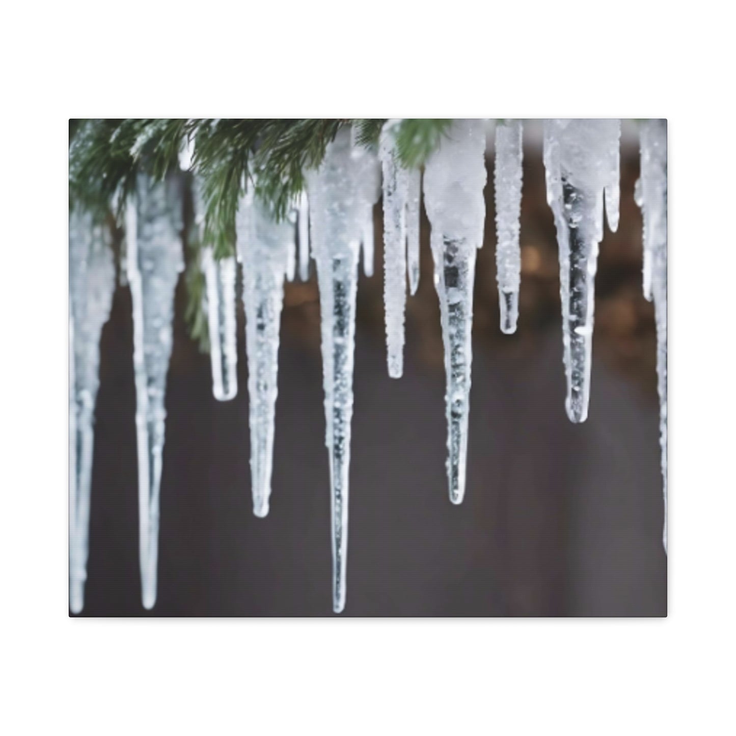 Icicles on Pine Branch Christmas Wall Art | Winter Mantle Decor
