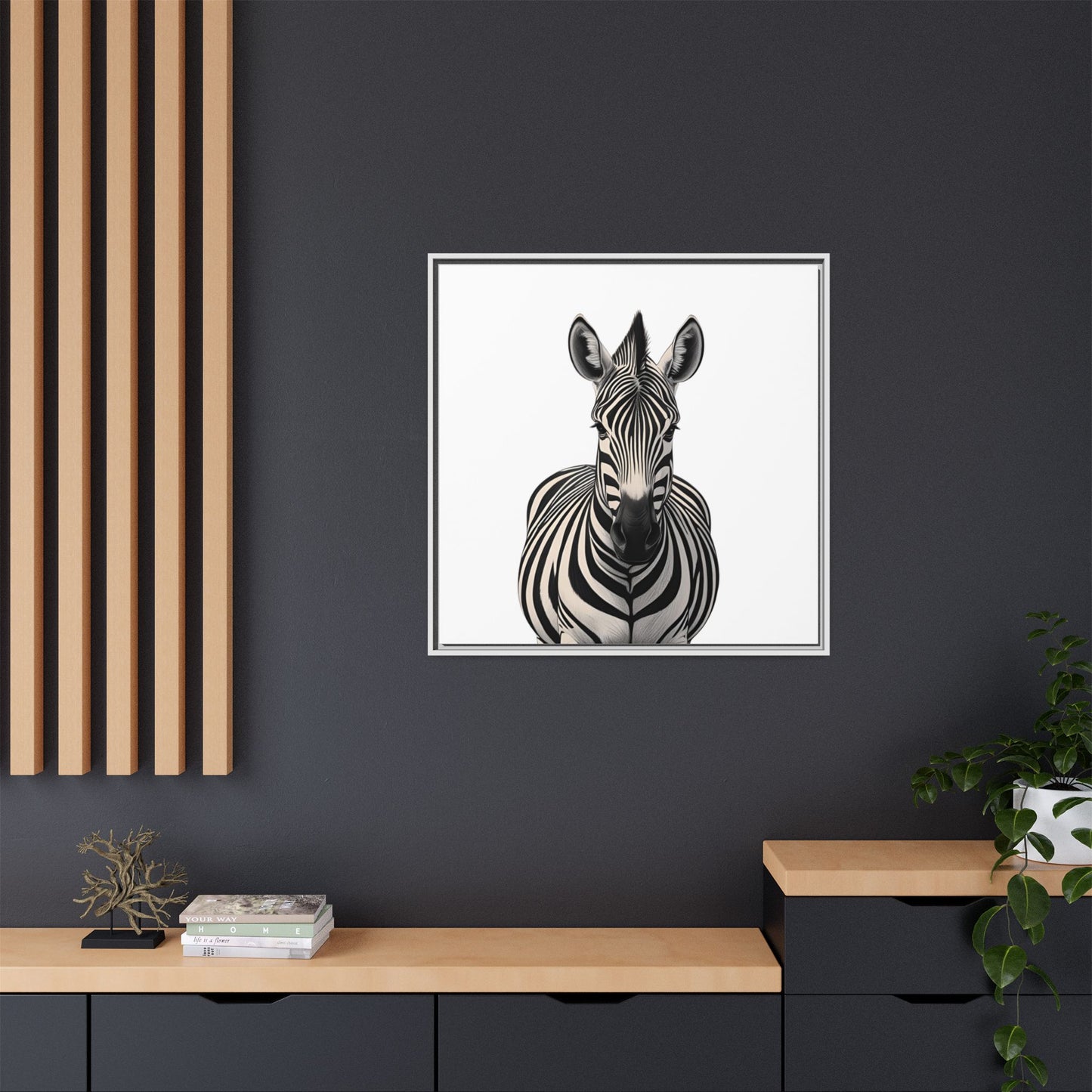 Striking Zebra Wall Art Black & White Wildlife Photography Print, Safari Animal Home Decor, Zebra Lover Nursery Room Gift