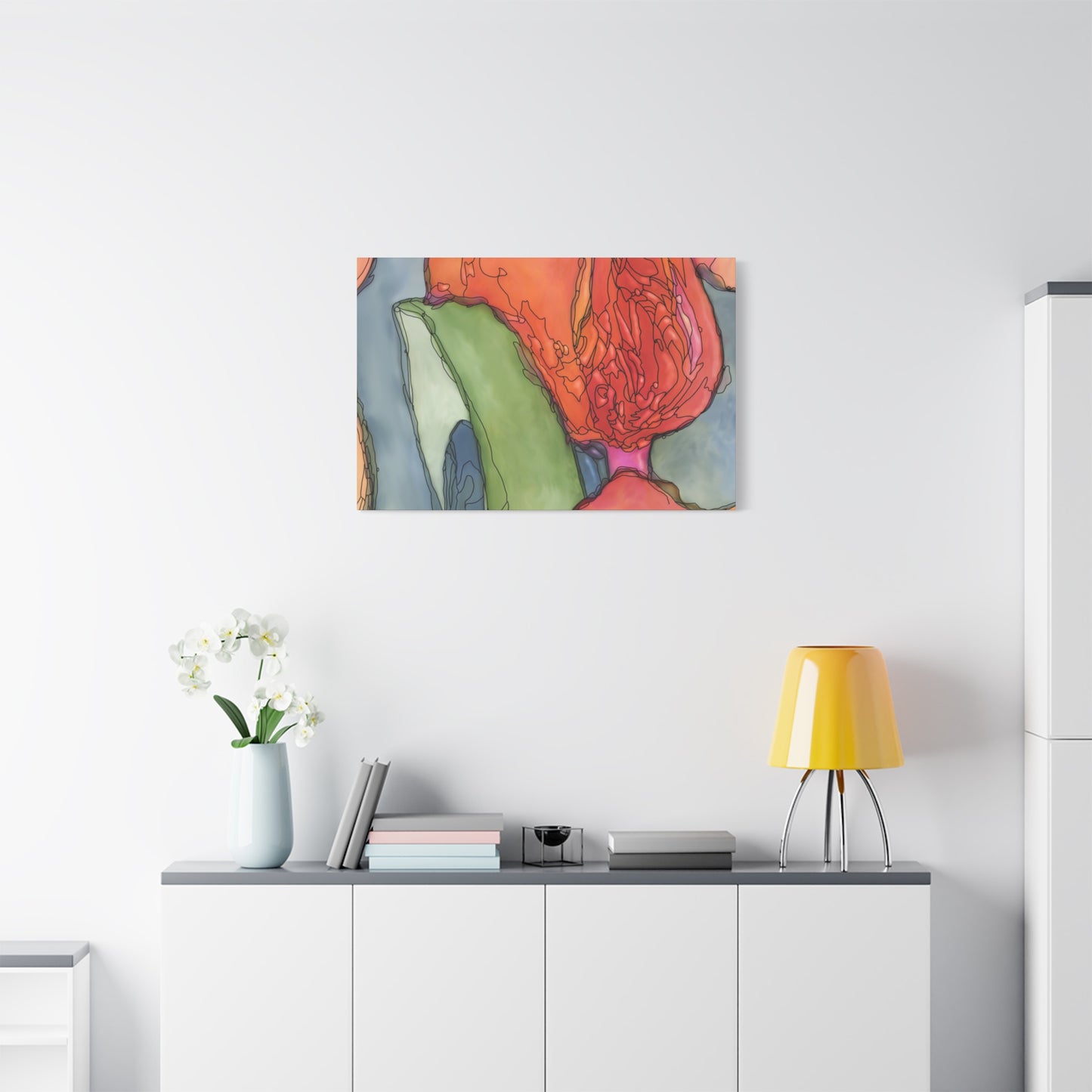 Abstract Pastel Canvas Wall Art | Modern Matte Stretched Canvas Decor
