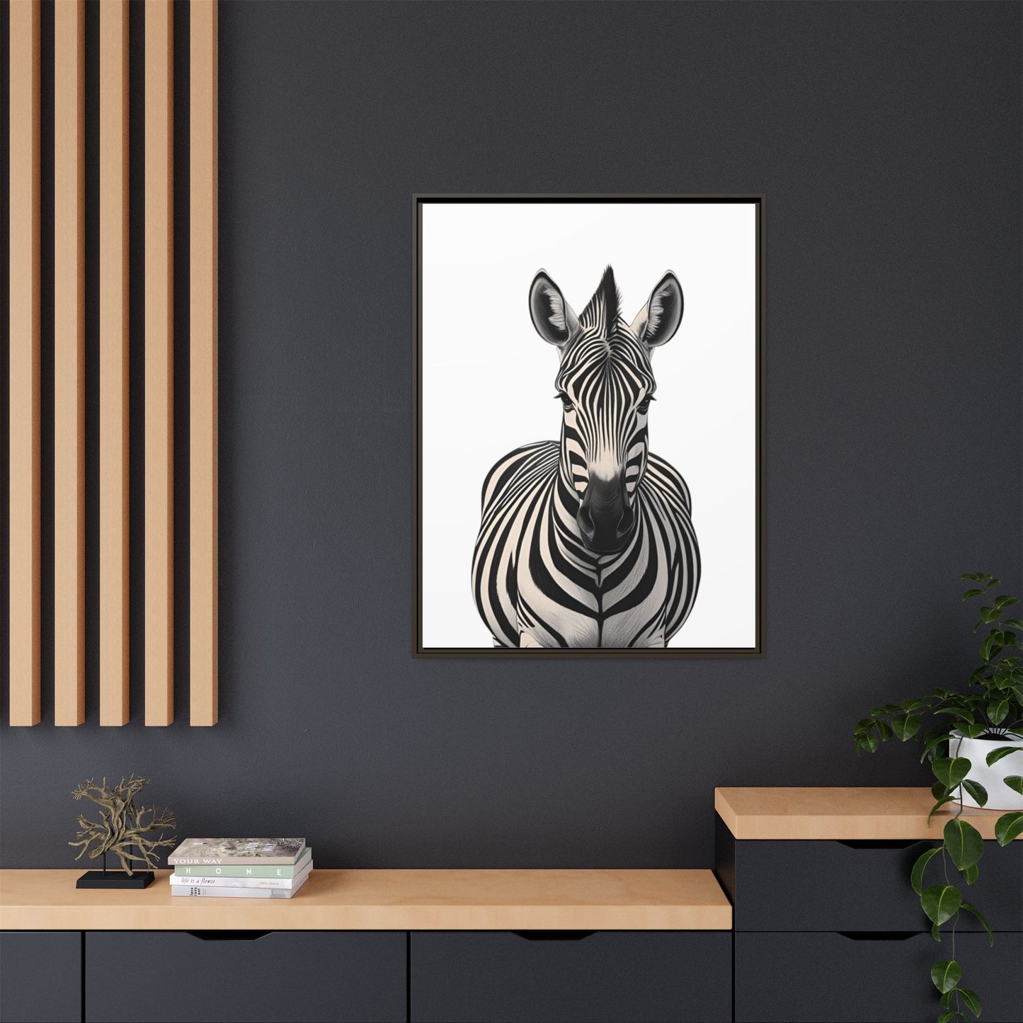 Striking Zebra Wall Art Black & White Wildlife Photography Print, Safari Animal Home Decor, Zebra Lover Nursery Room Gift