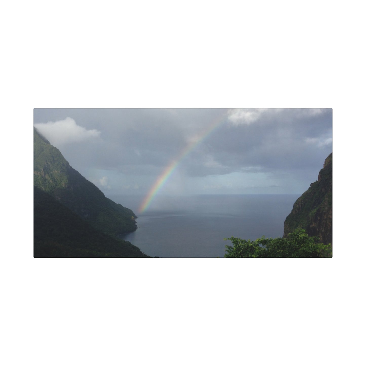 St. Lucia Pitons Rainbow Canvas Art | Caribbean Landscape Photography