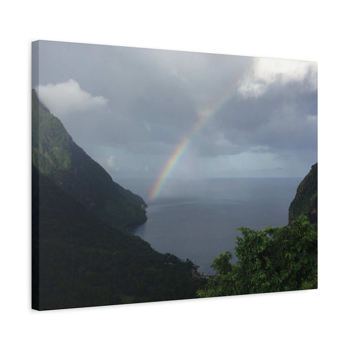 St. Lucia Pitons Rainbow Canvas Art | Caribbean Landscape Photography