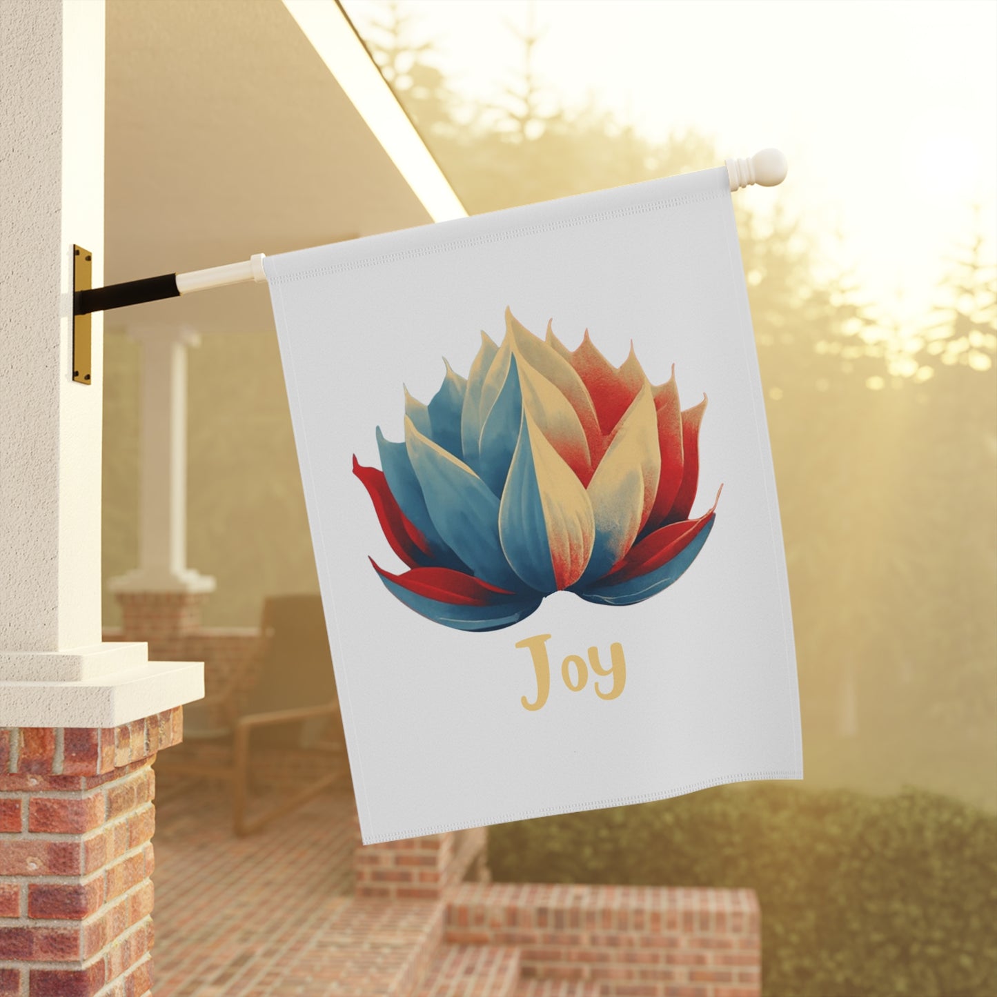 Joy Lotus Garden Flag | Colorful Floral Outdoor Flag | Inspirational Yard Decor | Peaceful Garden Accent | Housewarming Gift