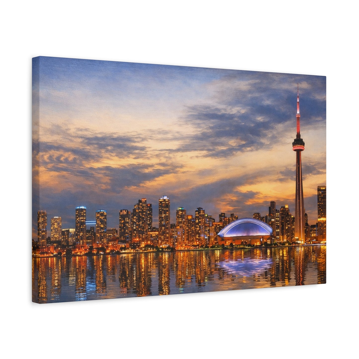 Toronto Skyline Matte Stretched Canvas, Toronto Skyline Canvas Wall Art, Urban City Art Print
