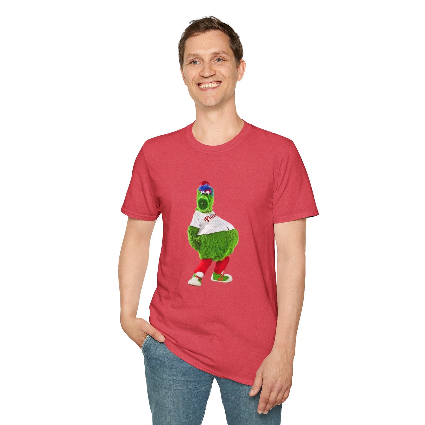 Cartoon Baseball Mascot T-Shirt | Funny Green Character Tee for Sports Lovers