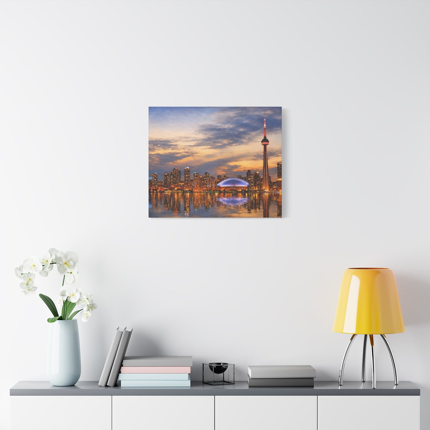 Toronto Skyline Matte Stretched Canvas, Toronto Skyline Canvas Wall Art, Urban City Art Print