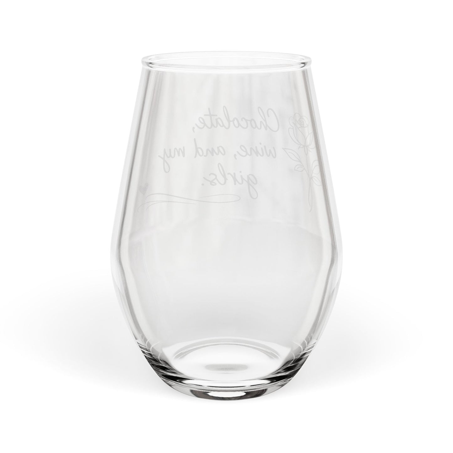 Chocolate, Wine & My Girls Glass – Girls Night Gift
