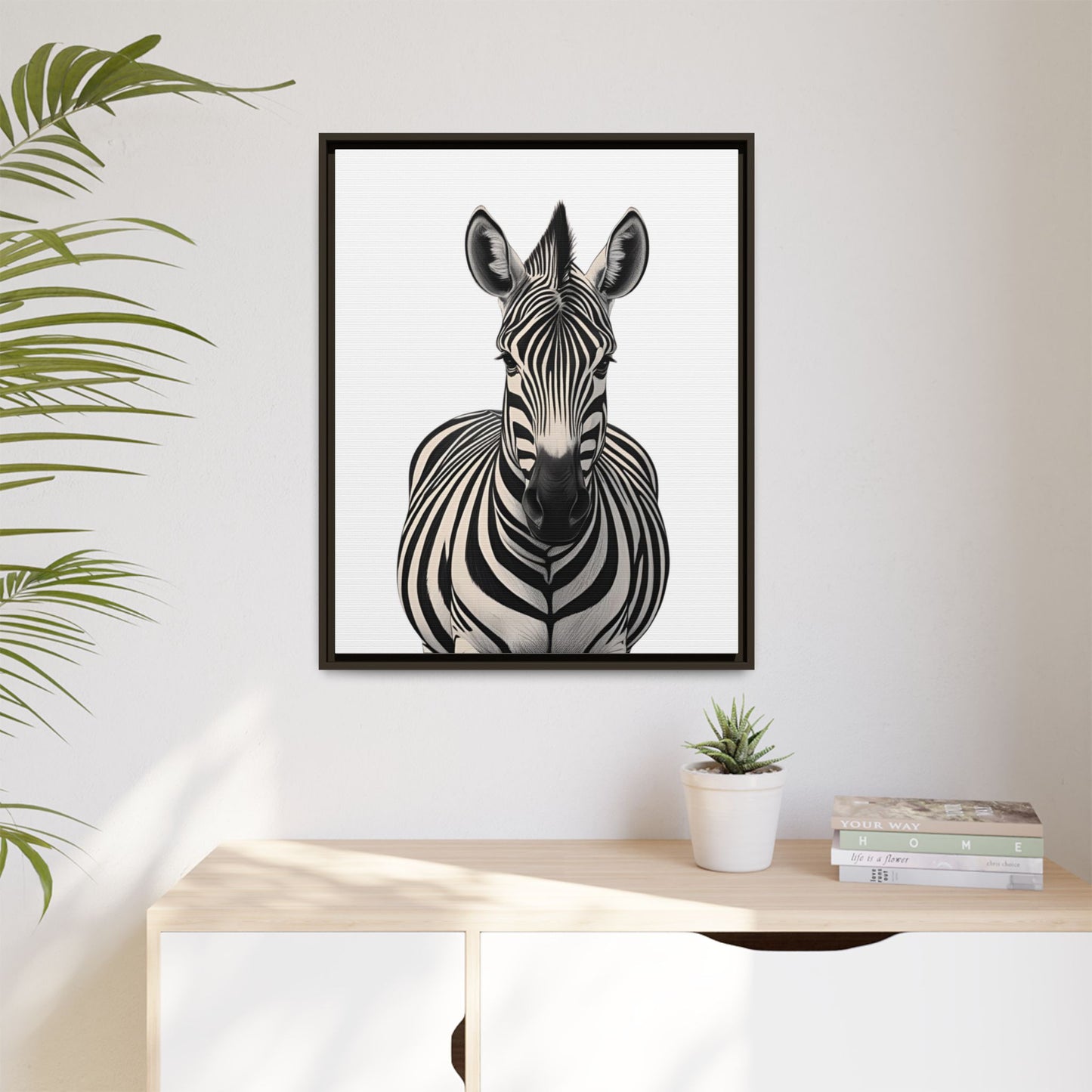 Striking Zebra Wall Art Black & White Wildlife Photography Print, Safari Animal Home Decor, Zebra Lover Nursery Room Gift