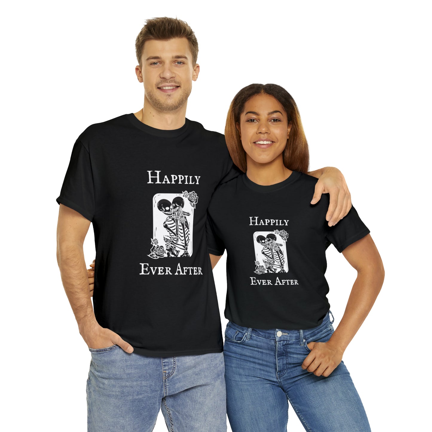 Halloween Skeleton Couple Love T-Shirt Anniversary Wedding Engagement