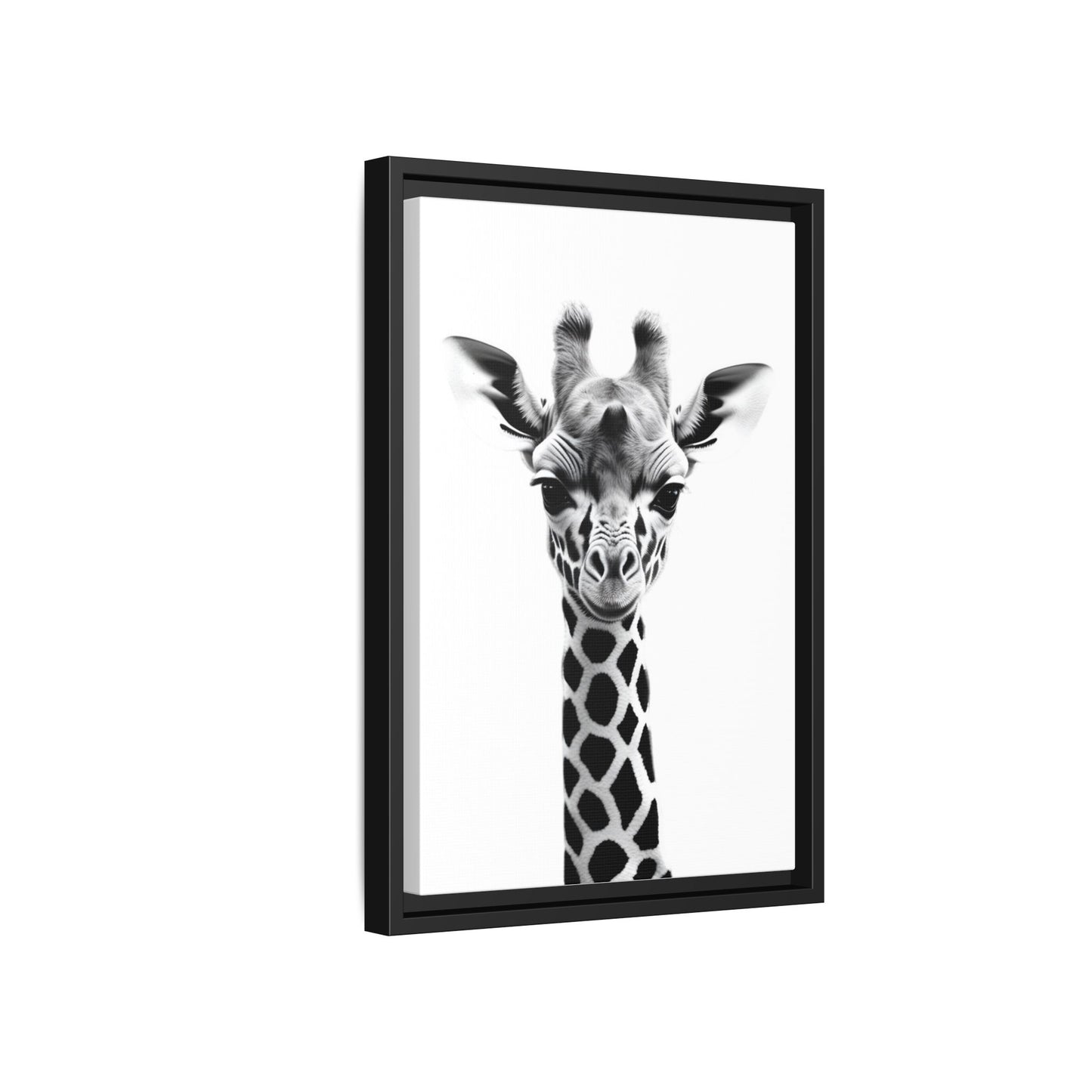 Baby Giraffe Wall Art Black & White Wildlife Photography Print, Cute Giraffe Lover Gift