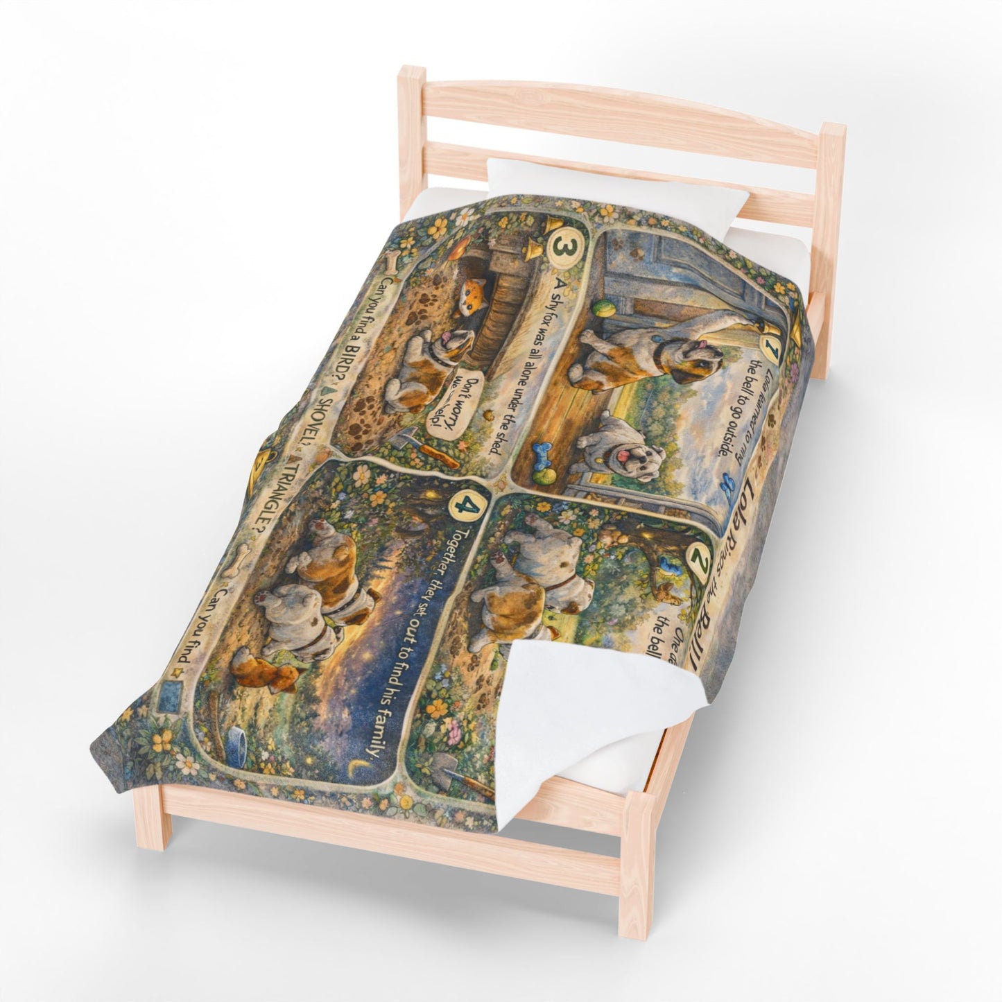 Lola Rings the Bell Story Blanket, Interactive Bulldog Fox Find & Seek Blanket