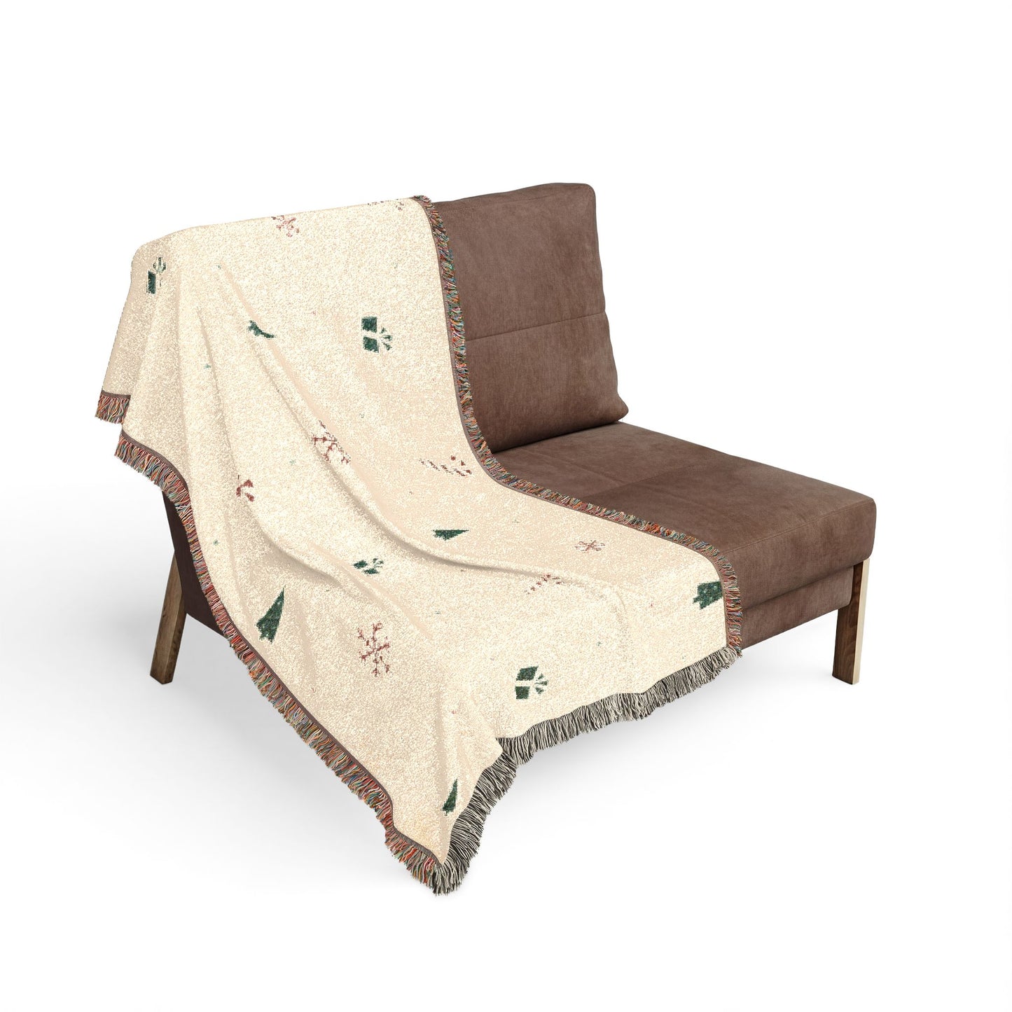 Christmas Trees & Candy Cane Woven Throw Blanket | Cozy Holiday Decor