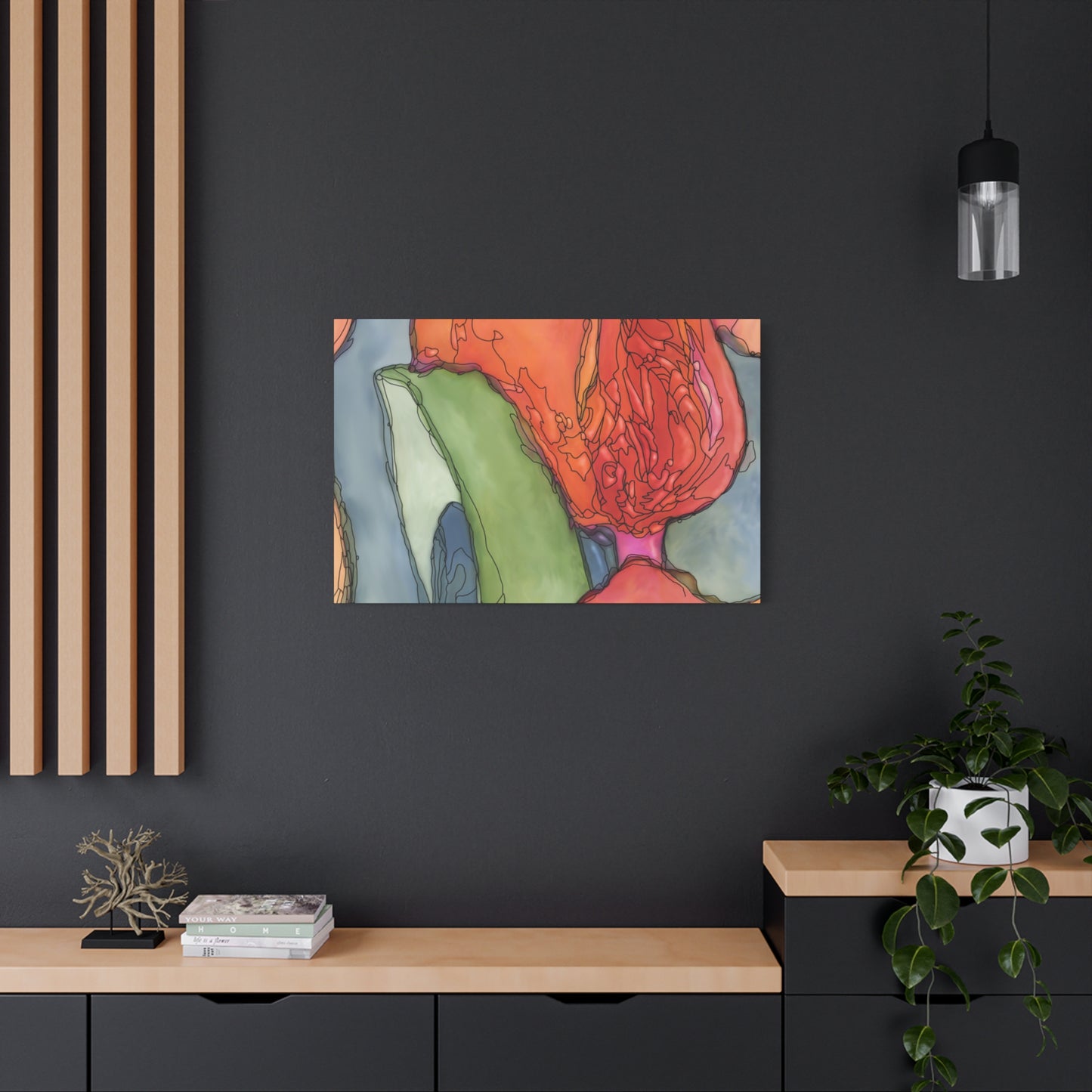 Abstract Pastel Canvas Wall Art | Modern Matte Stretched Canvas Decor