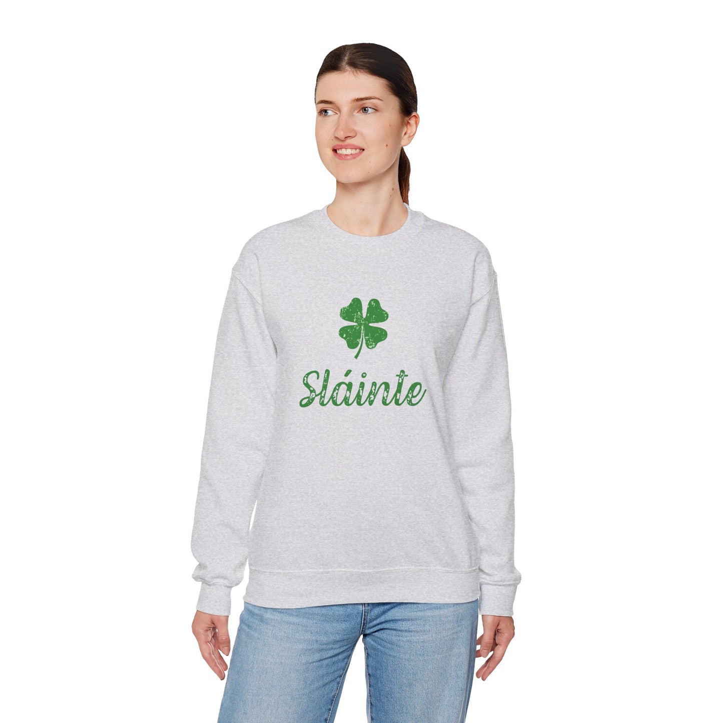 Sláinte Irish Sweatshirt – St Patrick’s Day Shamrock Crewneck – Irish Cheers Shirt – Lucky Clover St Paddy’s Day Sweatshirt