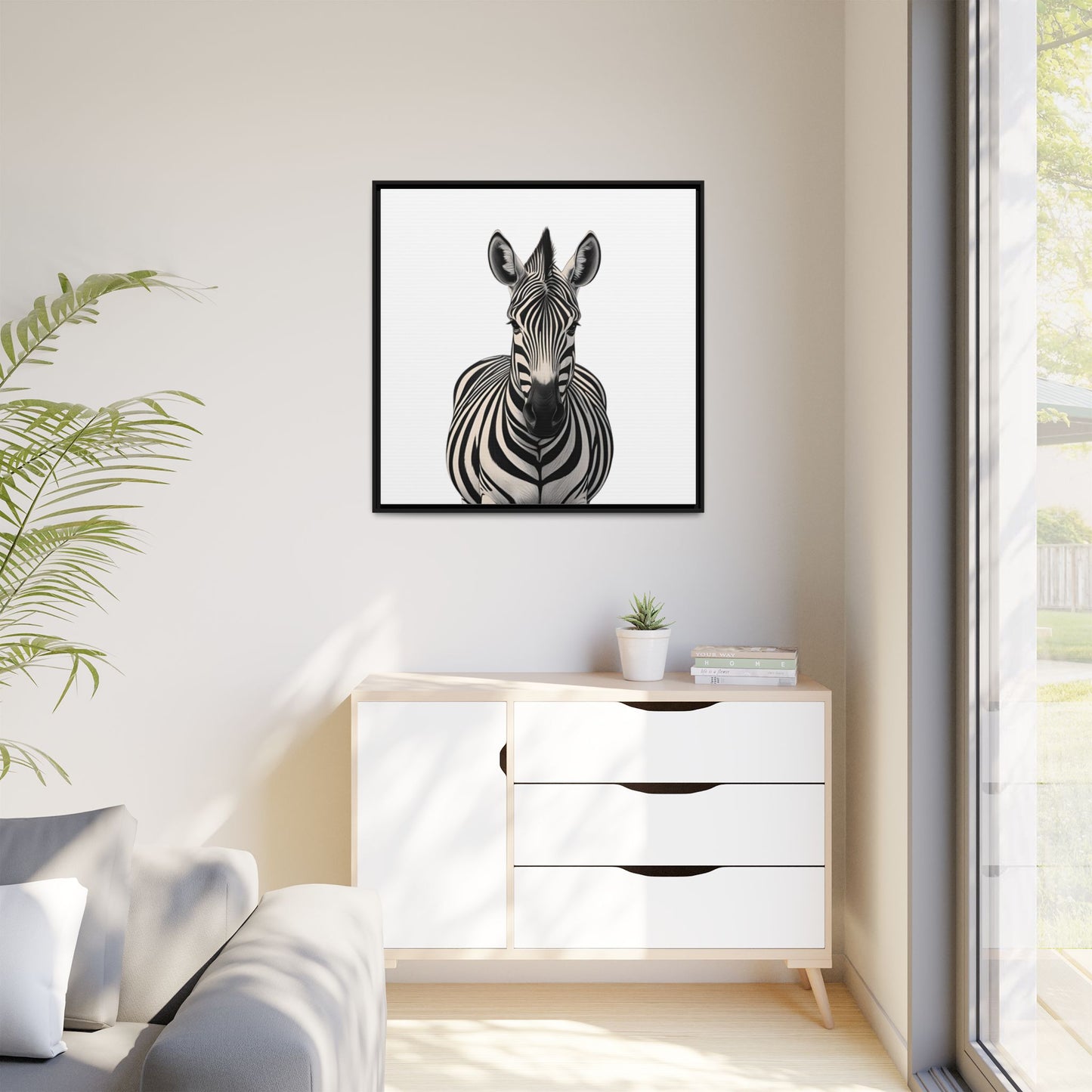 Striking Zebra Wall Art Black & White Wildlife Photography Print, Safari Animal Home Decor, Zebra Lover Nursery Room Gift