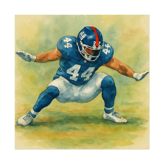 Cam Skattebo New York Giants Watercolor Textured Poster | Touchdown Pose Football Art | NY Giants Fan Gift | NFL Home Decor | Sports Art