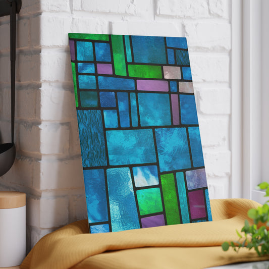 Blue Green Stained Glass Cutting Board | Mosaic Kitchen Decor