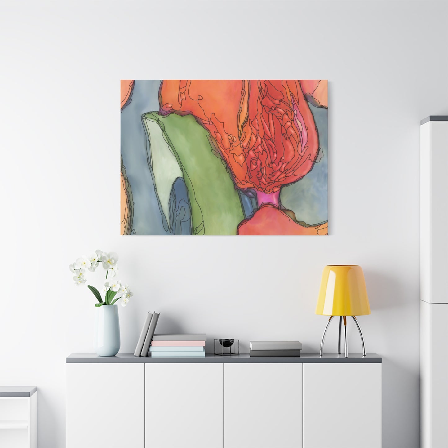 Abstract Pastel Canvas Wall Art | Modern Matte Stretched Canvas Decor