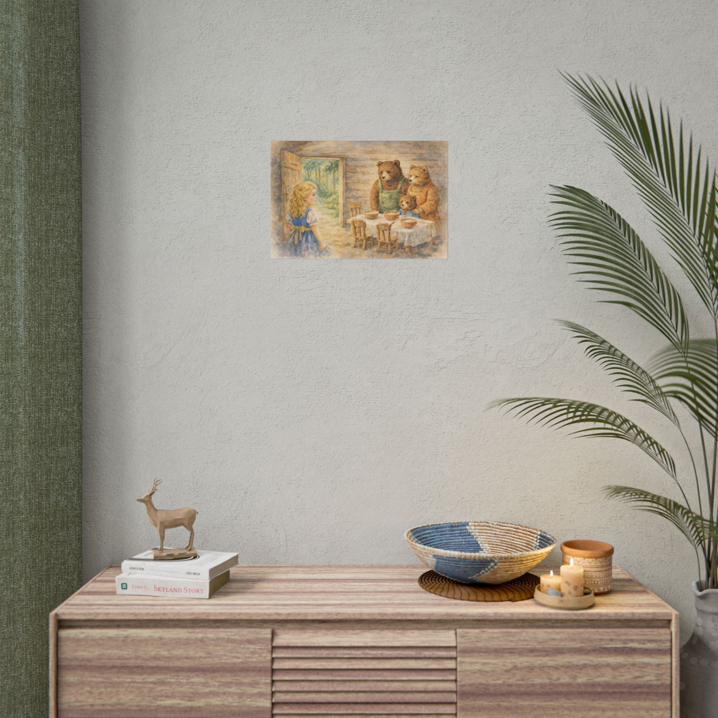 Goldilocks and the Three Bears Rolled Poster - Vintage Storybook Nursery Art Print