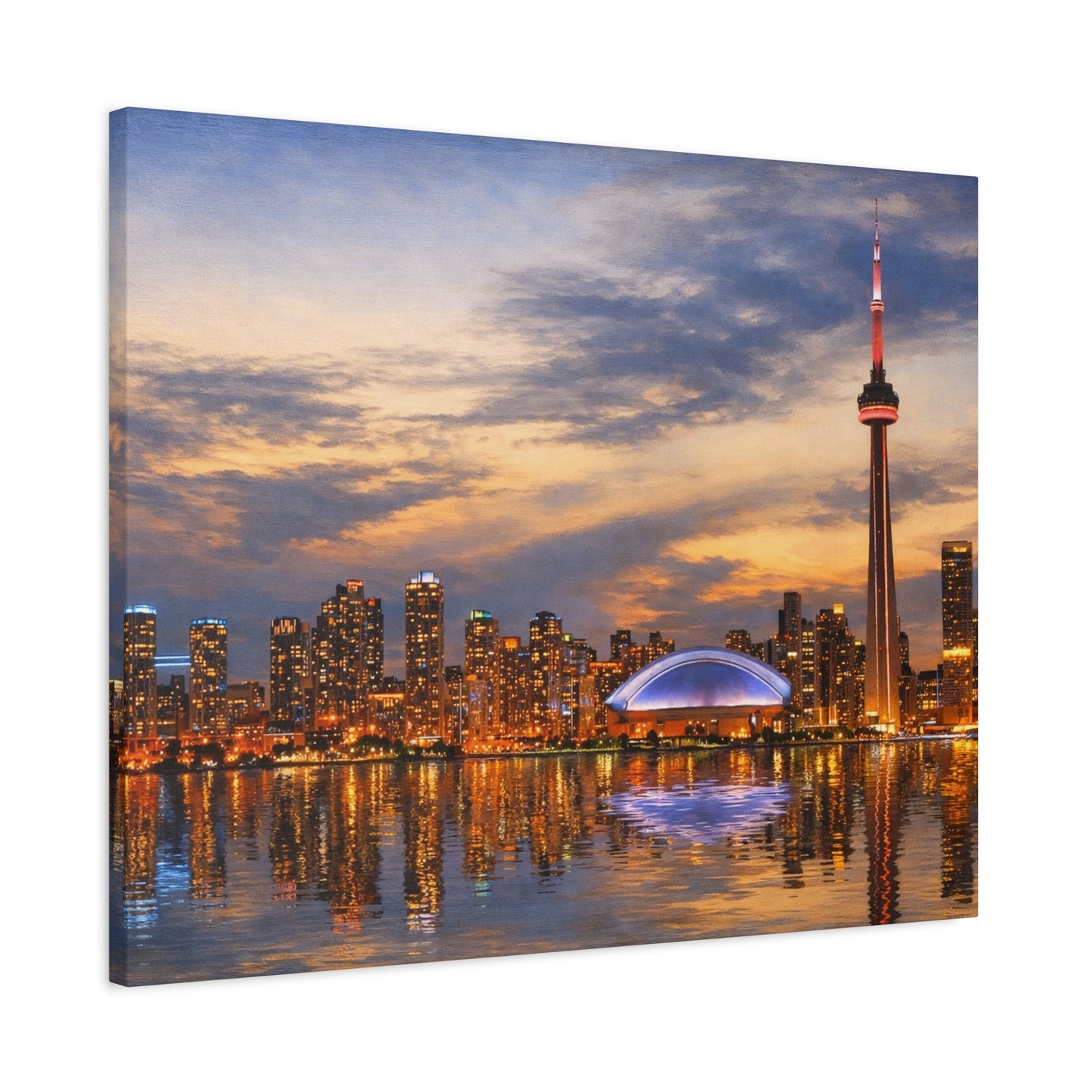 Toronto Skyline Matte Stretched Canvas, Toronto Skyline Canvas Wall Art, Urban City Art Print