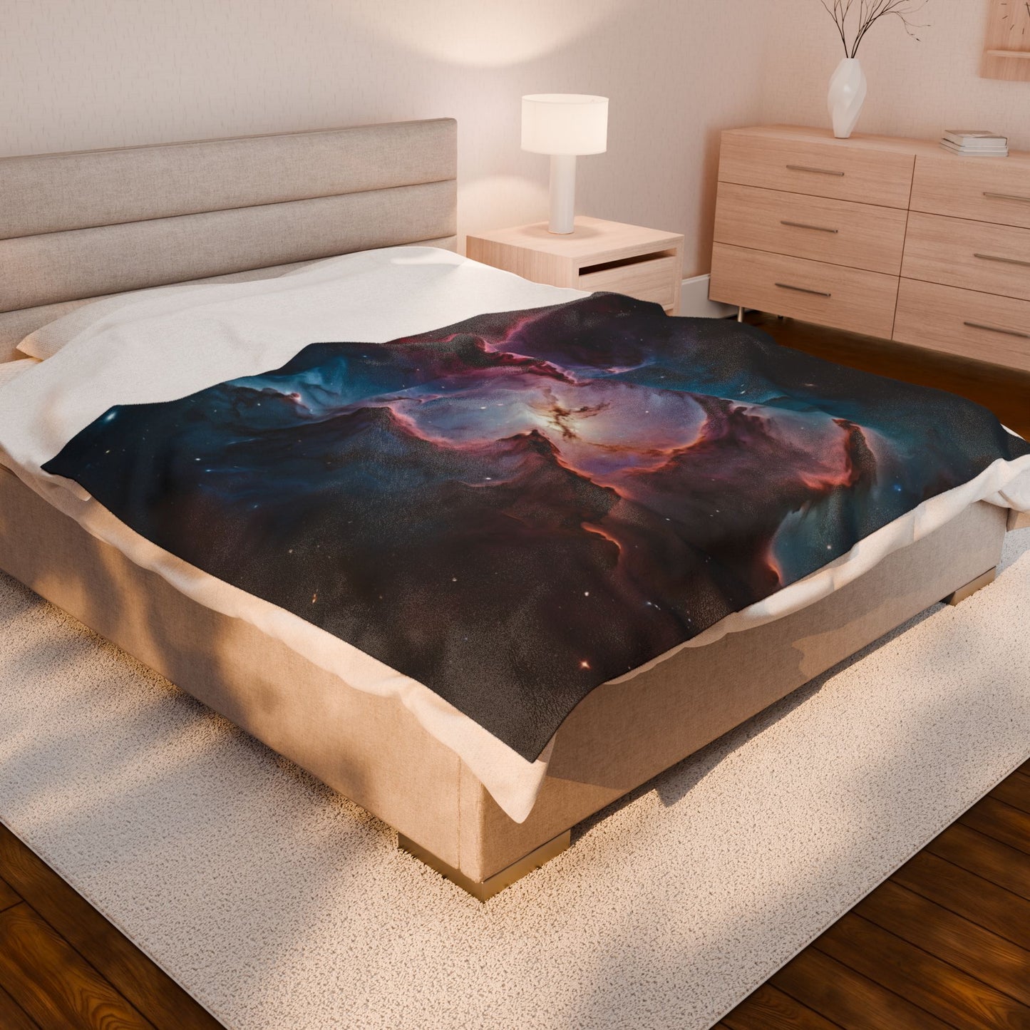 Cosmic Nebula Velveteen Throw Blanket | Galaxy Space Home Decor