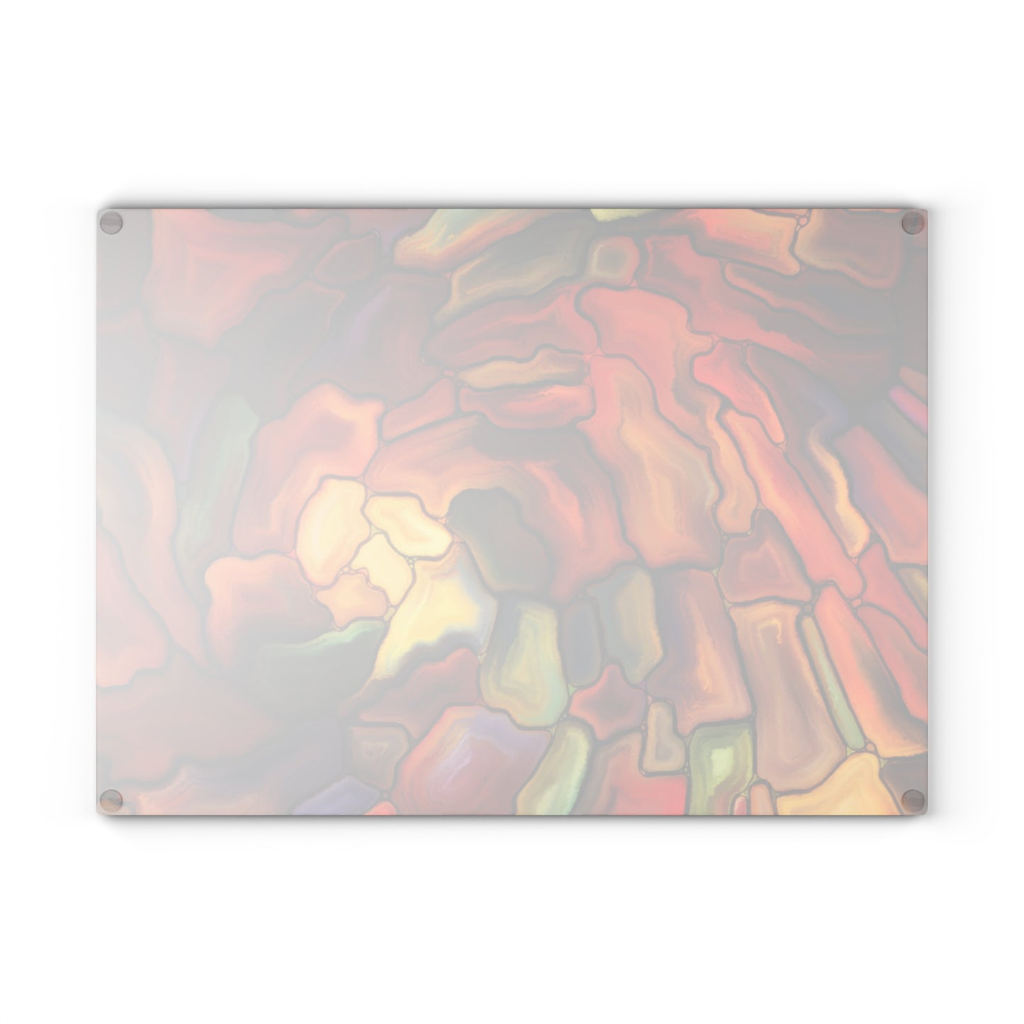 Abstract Stained Glass Swirl Cutting Board | Colorful Mosaic Kitchen Decor