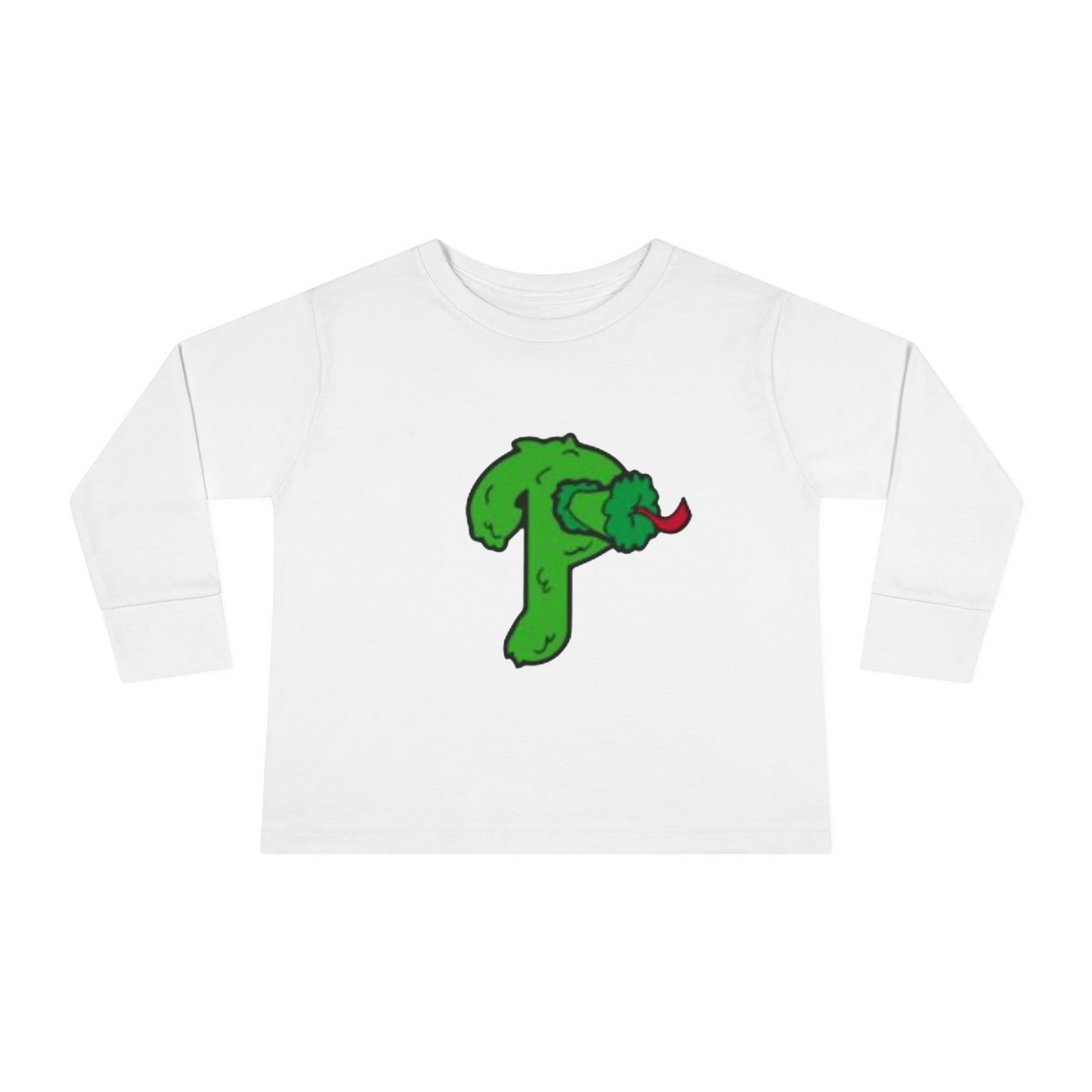 Funny Cartoon Mascot Toddler Long Sleeve Tee | Baseball Fan T-Shirt