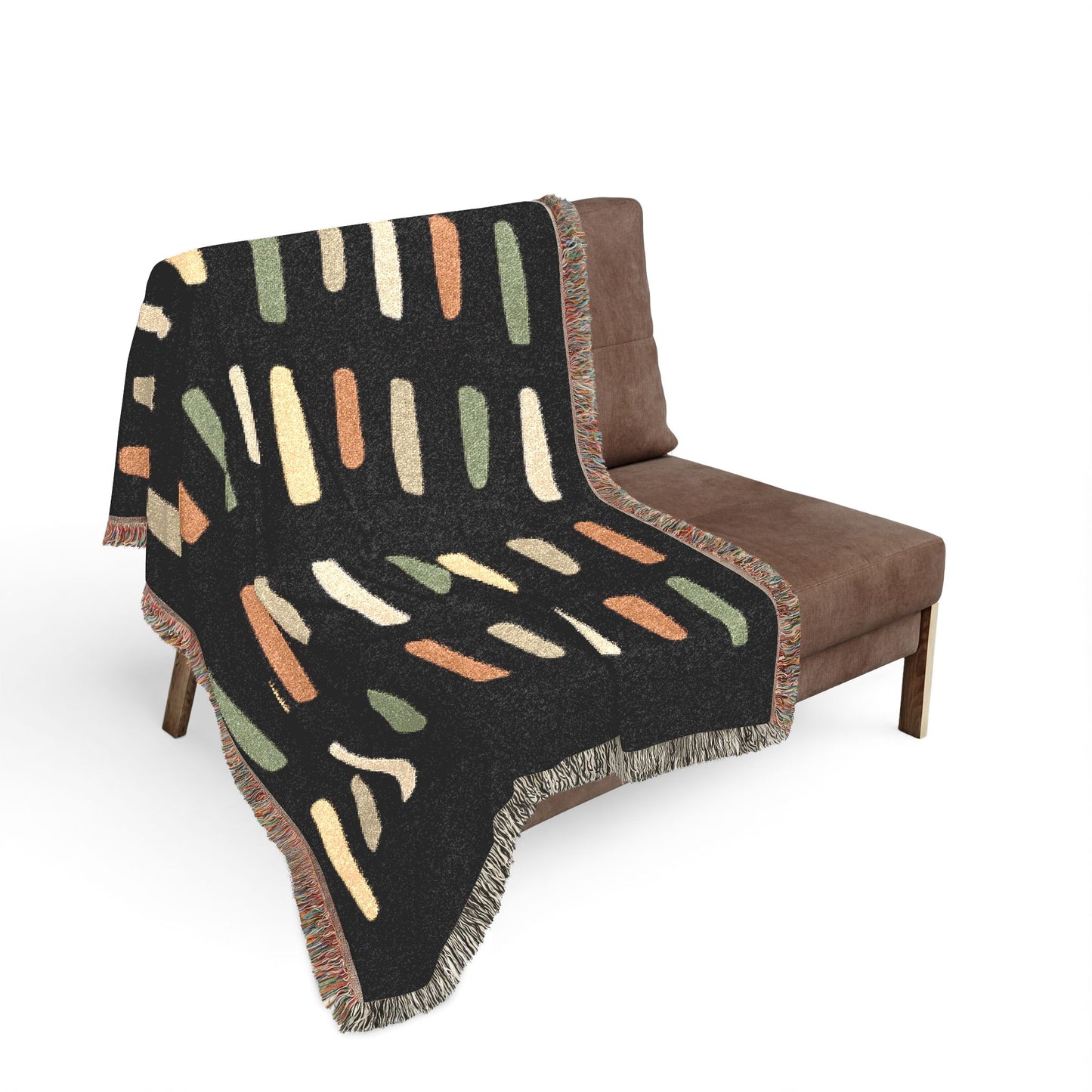 Modern Geometric Woven Throw Blanket | Mid-Century Boho Decor