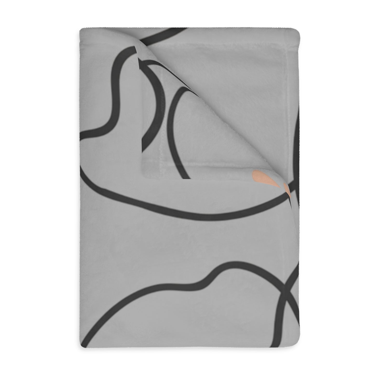 Abstract Line Art Floral Velveteen Blanket | Microfiber Two-Sided Print