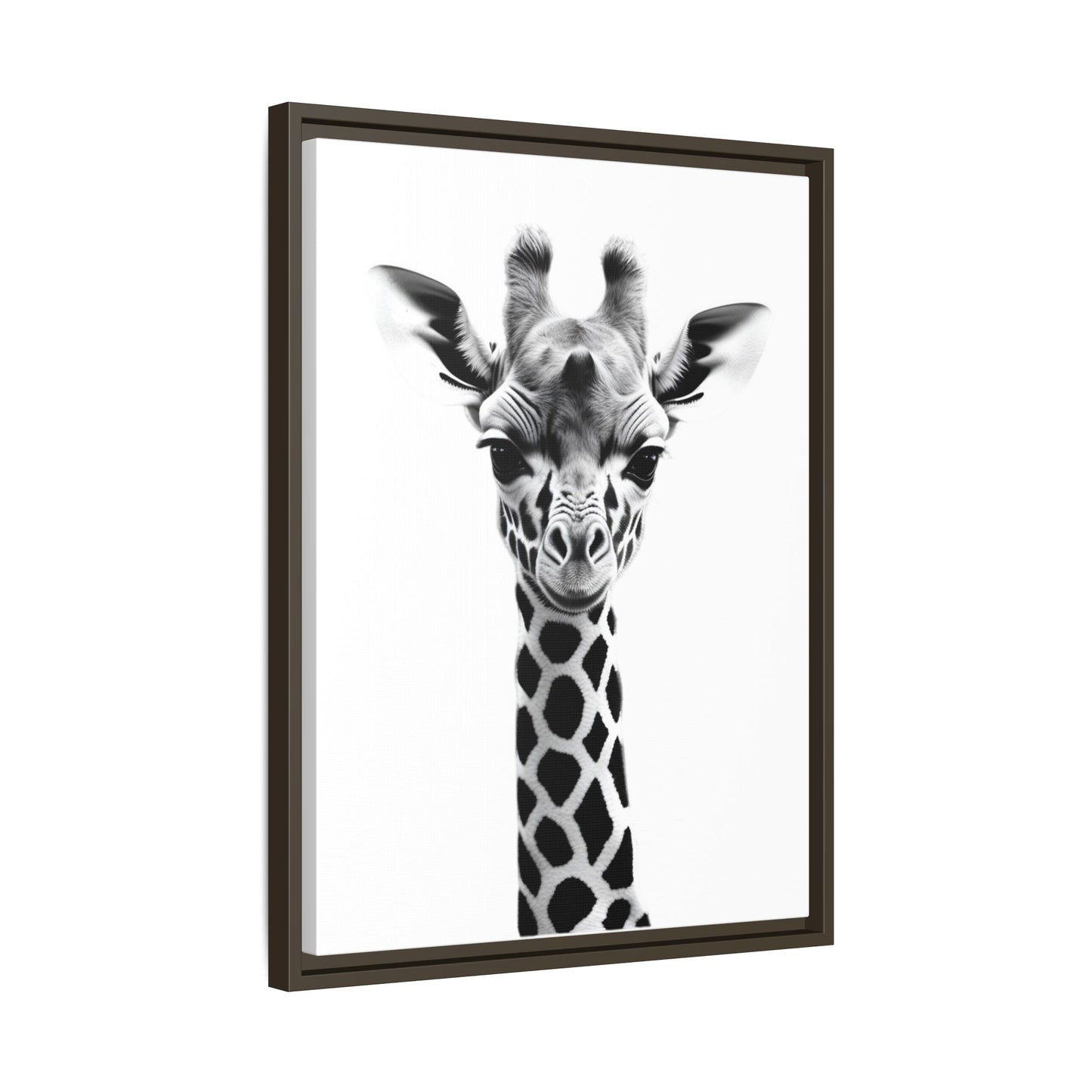 Baby Giraffe Wall Art Black & White Wildlife Photography Print, Cute Giraffe Lover Gift