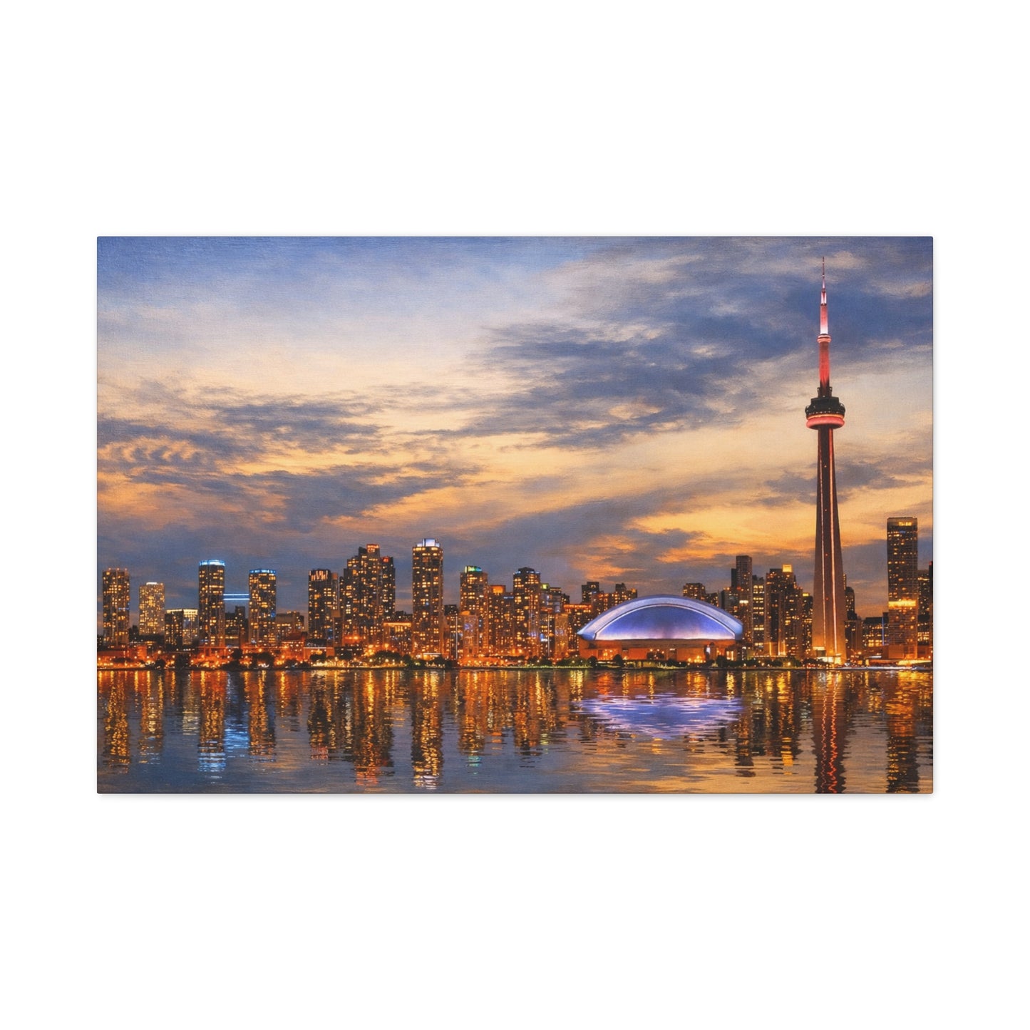 Toronto Skyline Matte Stretched Canvas, Toronto Skyline Canvas Wall Art, Urban City Art Print