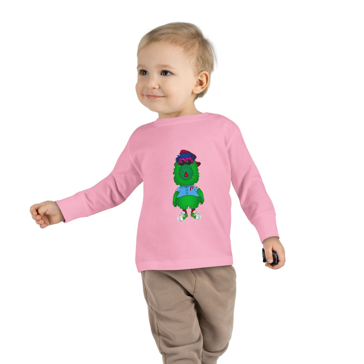 Cartoon Monster Toddler Long Sleeve Tee | Funny Baseball Fan Shirt